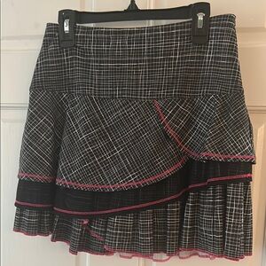 Lucky in Love Black and White Asymmetrical Skater Skirt